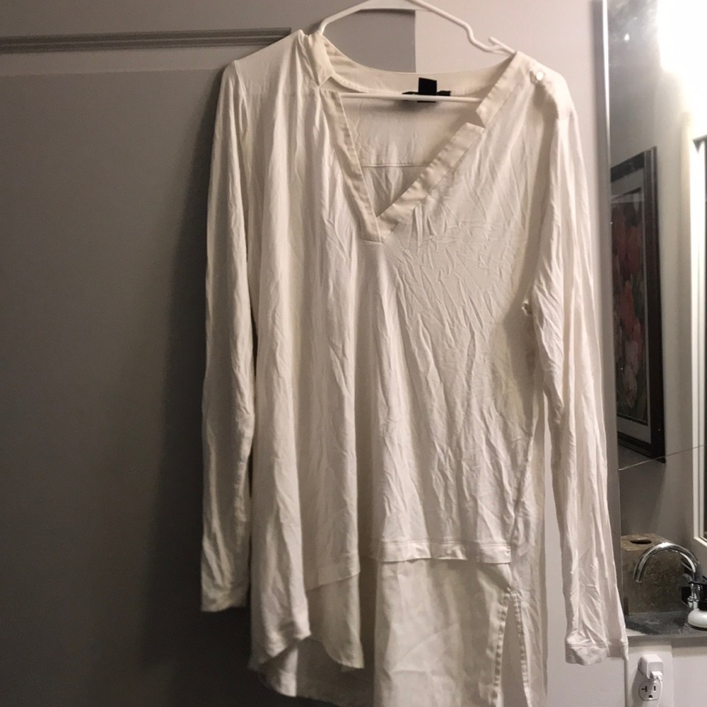 White House Black Market Asymmetrical Long Sleeve Top